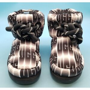 UGG Classic Maxi Wavelength Black & White Shirt Puff Boots Women's  Size 6